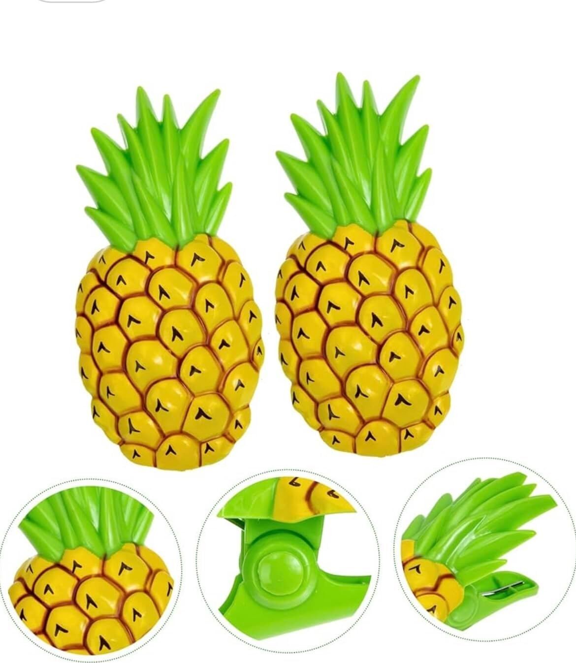 Ananas Şeklinde Jumbo Boy Havlu Mandalı Klipsi, Plaj Havlusu Tutucu, Şezlong Battaniye Sabitleme Aksesuarı, Sarı Yeşil, 2'li Set