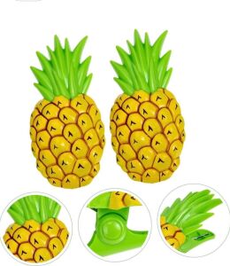 Ananas Şeklinde Jumbo Boy Havlu Mandalı Klipsi, Plaj Havlusu Tutucu, Şezlong Battaniye Sabitleme Aksesuarı, Sarı Yeşil, 2'li Set
