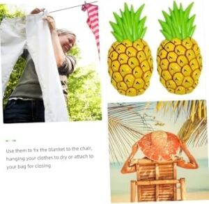 Ananas Şeklinde Jumbo Boy Havlu Mandalı Klipsi, Plaj Havlusu Tutucu, Şezlong Battaniye Sabitleme Aksesuarı, Sarı Yeşil, 2'li Set