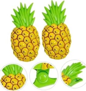 Ananas Şeklinde Jumbo Boy Havlu Mandalı Klipsi, Plaj Havlusu Tutucu, Şezlong Battaniye Sabitleme Aksesuarı, Sarı Yeşil, 2'li Set