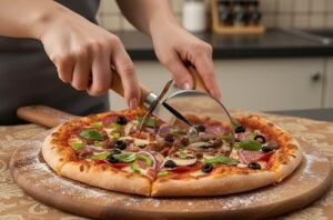 Bambu Saplı Pizza Dilimleyici,velor Home.