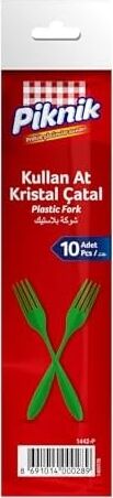 Piknik Kullan-At Kristal Çatal 10'lu Renk'li 1442