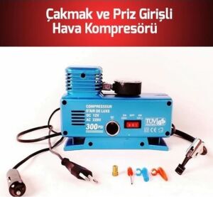 220 Volt-12 Volt 250 Psi Geniş Uygulama Yelpazesi Kompresör Lastik Hava Şişirme Oto Pompası