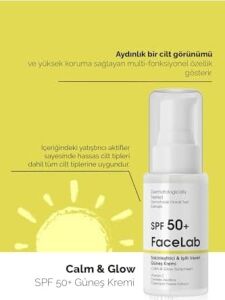 Facelab Sakinleştirici ve Işıltı Veren C Vitamini ve Centella Içerikli Spf 50 ve Güneş Kremi 50 ml