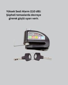110 Db Alarm Disk Kilidi Motosiklet Scooter Bisiklet Güvenlik
