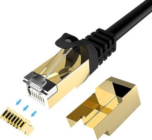 3698 3 Metre Metal Uçlu Cat7 10GBPS 600MHZ Lan Ethernet Kablosu - RJ45 26AWG Bakır (3 Metre)