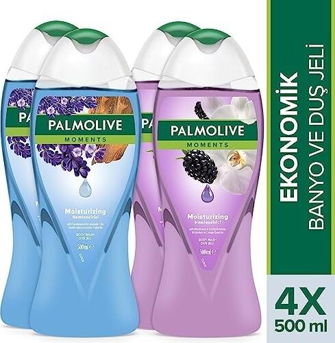 Moments Lavanta Yağları ve Böğürtlen ile Nemlendirici Banyo ve Duş Jeli 500ML x 4 Adet