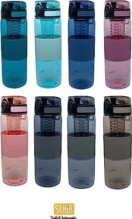 Uzspace 700ML Silikon Gövdeli Detoks Aparatlı Tritan Su Matarası