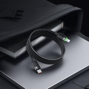 CA-2010 36W Usb-C To Lightning Manyetik Sarilabilir Kablo - 1.2 M, Siyah