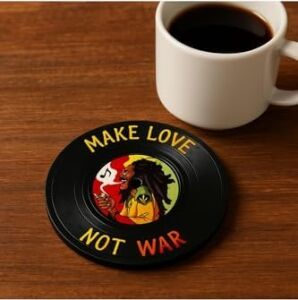 Bob Marley Make Love Not War Bardak Altlığı  Rasta Dekoratif Hediye, BMAR091204