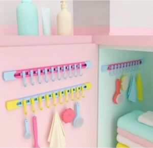 10 Kancalı Raylı Mutfak ve Banyo Düzenleyici Askı
