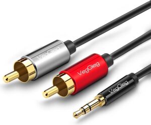 3.5mm Aux To 2 Rca Ses Kablosu 1 Metre