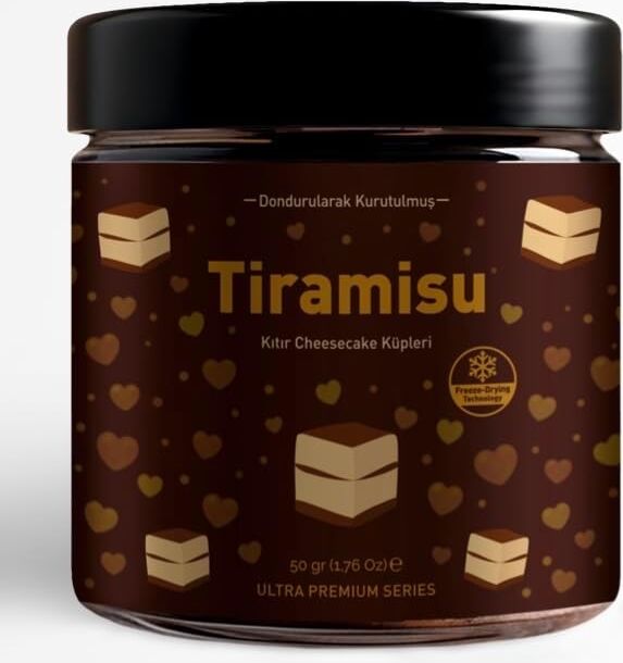 Vıento Dondurularak Kurutulmuş Tiramisu Freeze-Dry Teknolojisi, Kıtır Atıştırmalık, Uzun Raf Ömürlü, Tekli Paket