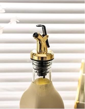 Albergio Gold Damlatmaz Yağlık Yağdanlık Tıpası Kapaklı Şişe Ucu Servis Aparatı 3 Lü Altın