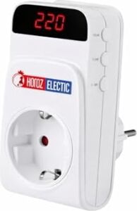 Protex-R Dijital Voltaj Koruyucu Priz - Ayarlanabilir Alt/üst Limit (140V-280V), 16A Akım Korumalı Priz, 5 Sn / 3 Dakika Gecikme Seçenekli, LED Ekranlı Kombi, Buzdolabı ve Tv Koruyucu (1)