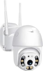Full Hd 1080P Wi-Fi IP66 Ptz V380 Pro Kamera, Pan Tilt Güvenlik Kamerası, Çift Yönlü Ses/hareket Algılama/en Iyi Gece Görüşü/su Geçirmez Cctv Kamera, 128 Gb'a Kadar Sd Kart Desteği, Beyaz
