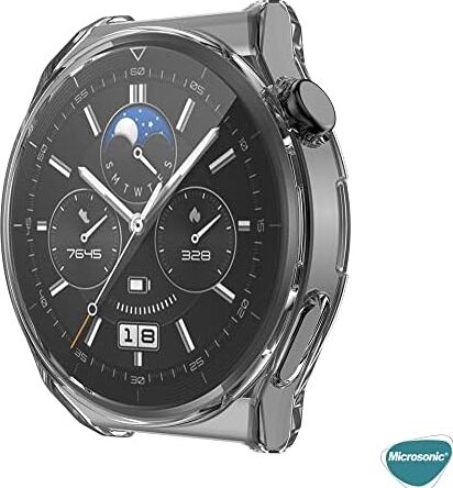 Watch Gt 3 Pro 46MM Titanyum Için Kılıf 360 Full Round Soft Silicone Siyah [watch Gt3 Pro 46MM Titanyum ile Uyumlu Kılıf - Siyah]