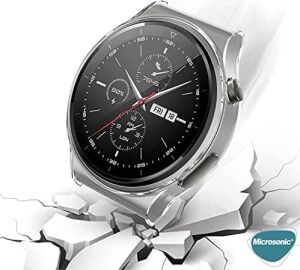 Watch Gt 3 Pro 46MM Titanyum Için Kılıf 360 Full Round Soft Silicone Siyah [watch Gt3 Pro 46MM Titanyum ile Uyumlu Kılıf - Siyah]