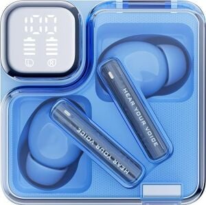 Qcy T31 Melobuds Neo Enc 4 Mikrofon Dijital Güç Göstergesi Bluetooth 5.3 Kablosuz Kulaklık Mavi