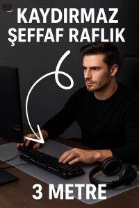Şeffaf Kaydırmaz Raflık 45X300 cm Dolap Içi, Çekmece ve Buzdolabı Için Koruyucu Eva Pvc Örtü