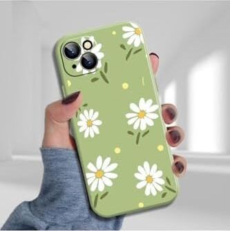 Iphone 13 ve 14 ile Uyumlu Papatya Desenli Kılıf