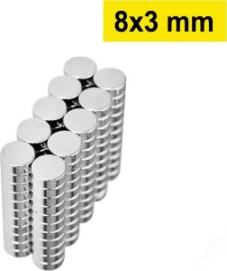 10 Adet 8X3MM Yuvarlak Neodyum Mıknatıs Güçlü Nikel Kaplamalı Kaliteli Dayanıklı Magnet