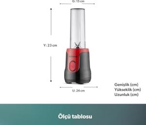 Homend Mixfresh 7026H Kişisel Smoothie Siyah Kırmızı