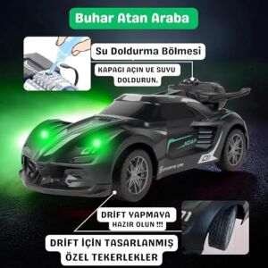 /oyuncak Uzaktan Kumandalı Şarjlı Duman Çıkartan Işıklı Araba Buhar Çıkartan Drift Atan Araba 1:20 Ölçek Full Fonksiyon