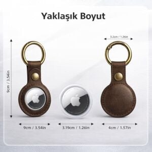 Apple Airtag Deri Anahtarlık, Haiki Gerçek Deri, Airtag Anahtarlık Deri