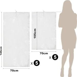 Tarix Vakumlu Hurç, Dolap Düzenleyici Elbise Saklama Poşeti,%80 Yer TASARRUFU,1ADET 90X60CM,1ADET 105X70CM,1ADET 145X70CM (Elbise Seti 3'lü)