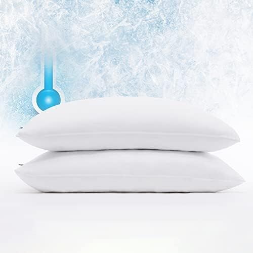 Serta Power Chill Soğutma Yastığı Koruyucuları, Lekeye Dayanıklı ve Fermuarlı Yastık Koruyucu, Yastığı Toz ve Kirden Korur (2'li Paket), Kral, Beyaz