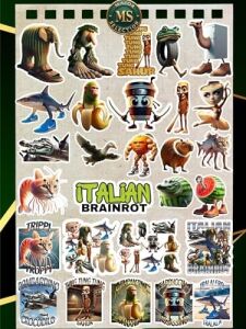 Italian Brainrot Sticker Seti – 28 Parça | Tralalero Tralala, Bombardiro Crocodilo, Boneca Ambalabu | Komik Karakter Çıkartmalar – 3-5 cm Suya Dayanıklı