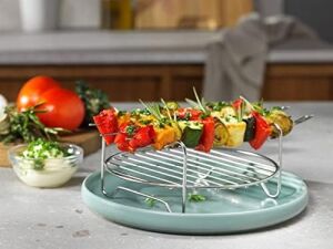 Eafek1 Airfryer Aksesuar Seti 6 Parça | Çok Amaçlı Pişirme Kiti | Fırın Kabı Izgara Şiş ve Spiral Kesici | Bpa Içermez | 300°C Dayanıklı | Kolay Temizlik