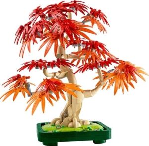 Japon Kırmızı Akçaağaç Bonsai Ağacı 10348 - Kırmızı ve Kehribar Sarısı Yapraklara Sahip Yapay Bitki Içeren Sevgililer Günü'ne Özel Model Yapım Seti (474 Parça)