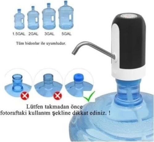Damacana Pompası Şarjlı Tek Motorlu Otomatik Damacana Su Pompası: USB ile Kolay Şarj Edilebilir, Taşınabilir ve Hijyenik Su Dağıtım Çözümü Yüksek Kalite Bpa Içermez