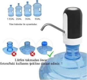 Damacana Pompası Şarjlı Tek Motorlu Otomatik Damacana Su Pompası: USB ile Kolay Şarj Edilebilir, Taşınabilir ve Hijyenik Su Dağıtım Çözümü Yüksek Kalite Bpa Içermez