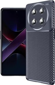 Honor Magic 7 Lite ile Uyumlu Silikon Kılıf Tpu Negro Silikon Ultra Slim Fit Kılıf Karbon Delux Kılıf (Lacivert)