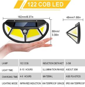 Fonksiyonel Sensörlü 102 Ledli Solar Bahçe Lambası