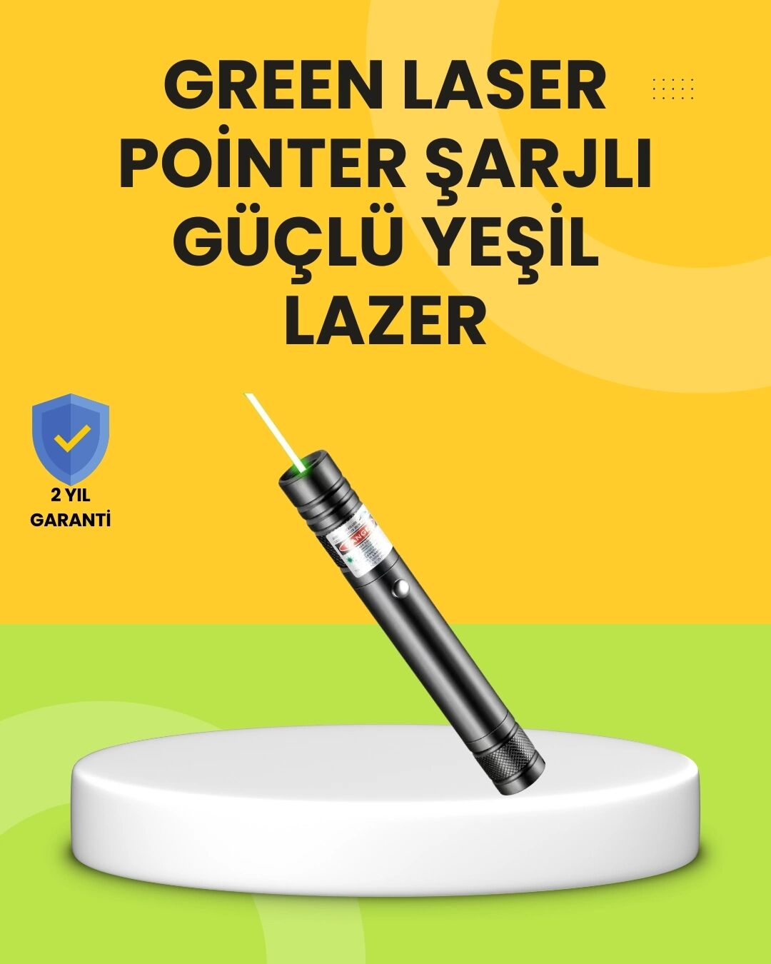 Uzun Mesafe Görünürlüklü Yeşil Lazer Pointer Şarjlı