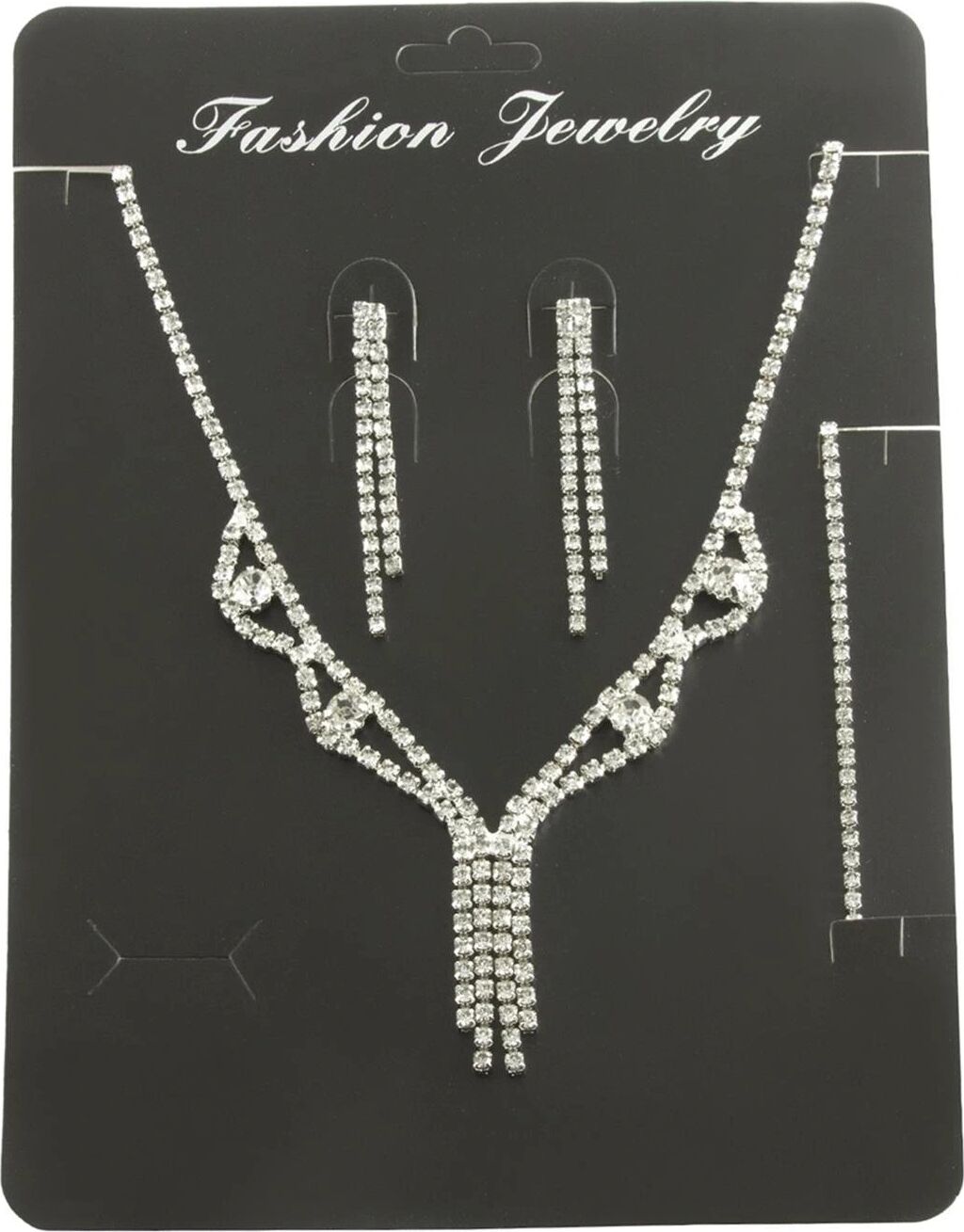 Sallantılı Taşlı Set Kolye