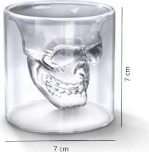 Senon Crystal Head Kuru Kafa 4’lü Shot Bardak Seti Tekila Bardağı Kuru Kafa Tasarımlı Isıya Dayanıklı Sunum Kokteyl Bardağı