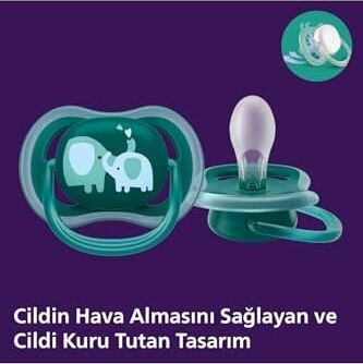 Ultra Air Emzik, 18 Ay+, Erkek Bebekler Için, 2’li Paket, Ortodontik Silikon, Geniş Hava Delikli, Mikrodalga Sterilize Edilebilir, Bpa Içermez, SCF349/18