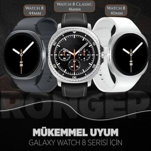 ile Uyumlu  Deri Görünümlü Hybrid Kordon Galaxy Watch 8 44MM/40MM/CLASSIC 46MM Için 1.sınıf Kaplama Galaxy Watch 8 Kordon Yumuşak Silikon Watch 8 Classic Kordonu