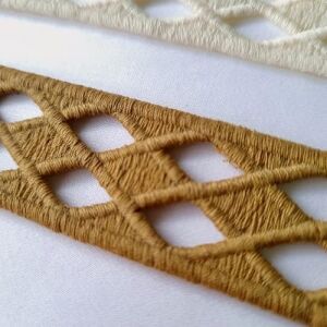 Baklava Desenli Şerit Nakış Model | Nakış Aksesuar (Gold)