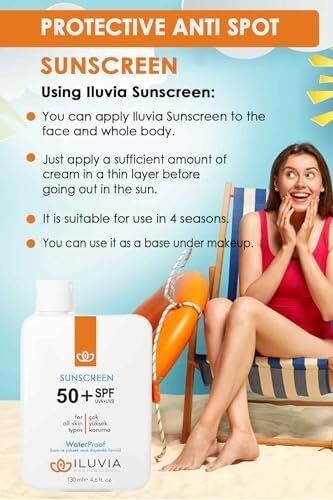 Iluvia Leke Karşıtı Cilt Tonu Eşitleyici Yüksek Korumalı Yüz ve Vücut Güneş Kremi 50 Spf 130 ml (4.6 Fl. Oz)