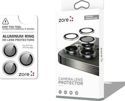 Senon Apple iPhone 17 Pro Için Zore Cl-12 Premium Safir Parmak Izi Bırakmayan Anti-Reflective Kamera Lens Koruyucu (Titanyum-Gümüş)