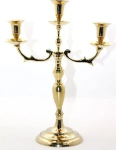 Pirinç 3'lü Şamdan Model 2