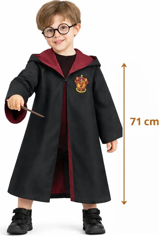 Harry Potter Çocuk Bebek Kostüm Seti – Asa Gözlük Pelerin 71 cm (2-4 Yaş)
