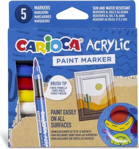 Akrilik Paint Marker Su Bazli Fırça Uçlu 5'li