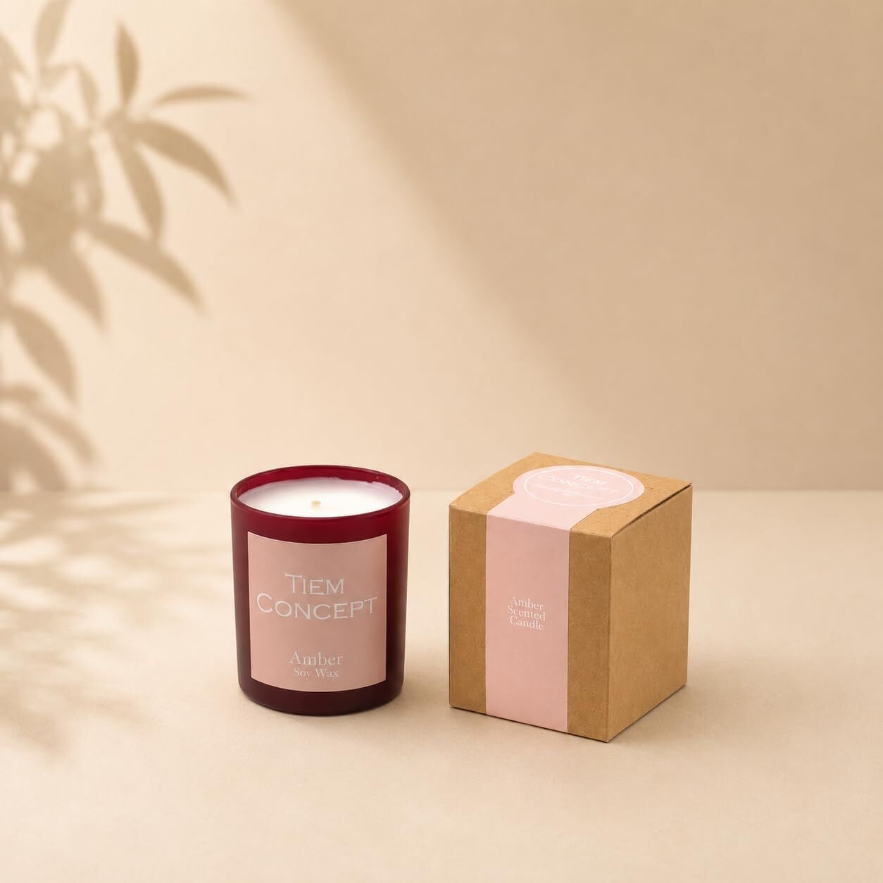 Kokulu Mum - 150 gr Cam Bardak Amber Kokulu Mum |%100 Doğal Soya Mumu | Özel Hediye Kutulu | Vegan ve Parafinsiz Saf Soya Wax (Amber)